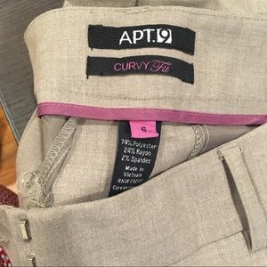 Apt. 9 Tan Curvy Fit Trousers